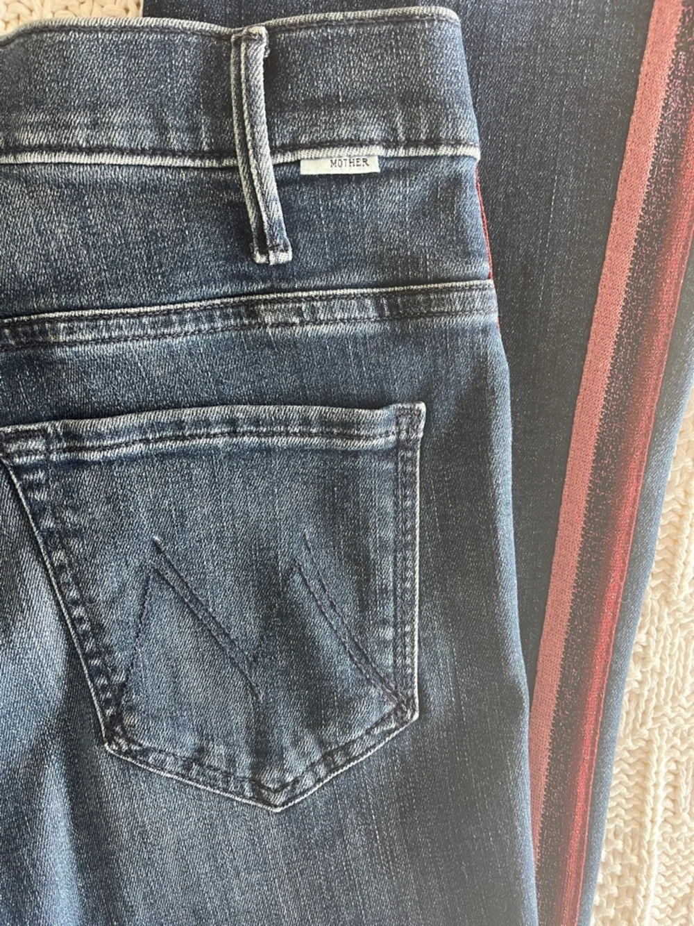 NWT MOTHER The Hustler Ankle Jeans in Here Kitty Kitty Glitter Racer Sz 28 - Picture 14 of 15